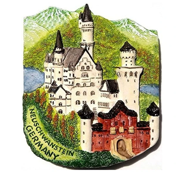 Resin Neuschwanstein Castle Germany 3D refrigerator magnets Travel souvenirs Home and kitchen decoration magnetic stickers