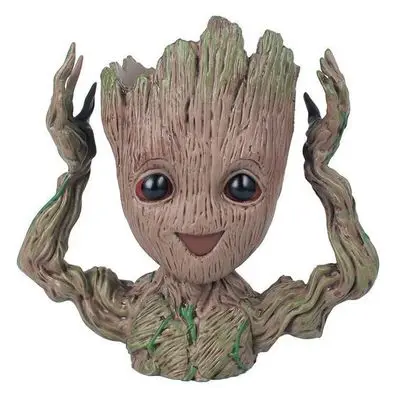 
Drop Shipping Kids Gift Desktop Decoration Action Figures Home Garden Groot Tree Flower Pot Pen Holder 