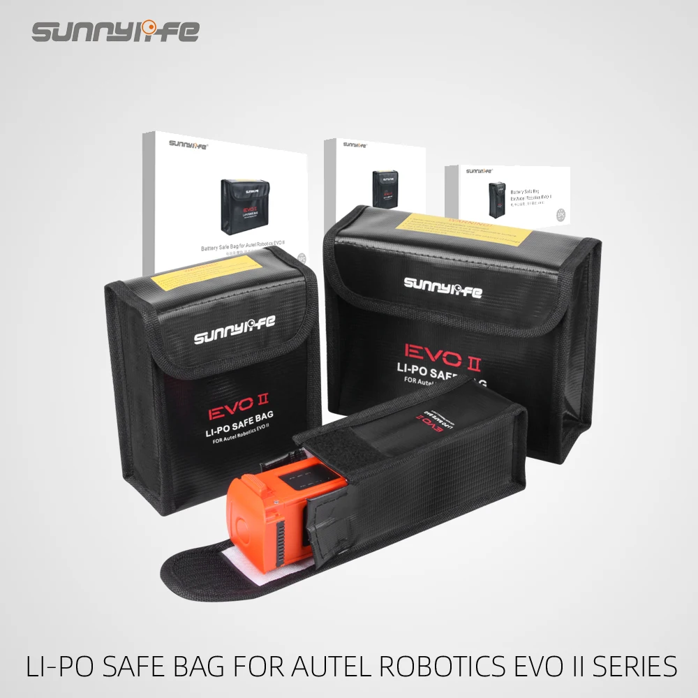 Sunnylife Autel Robotics EVO II drone Accessories Explosion-proof Battery Safe Bag Protective Storage Bag for 3pcs batteries