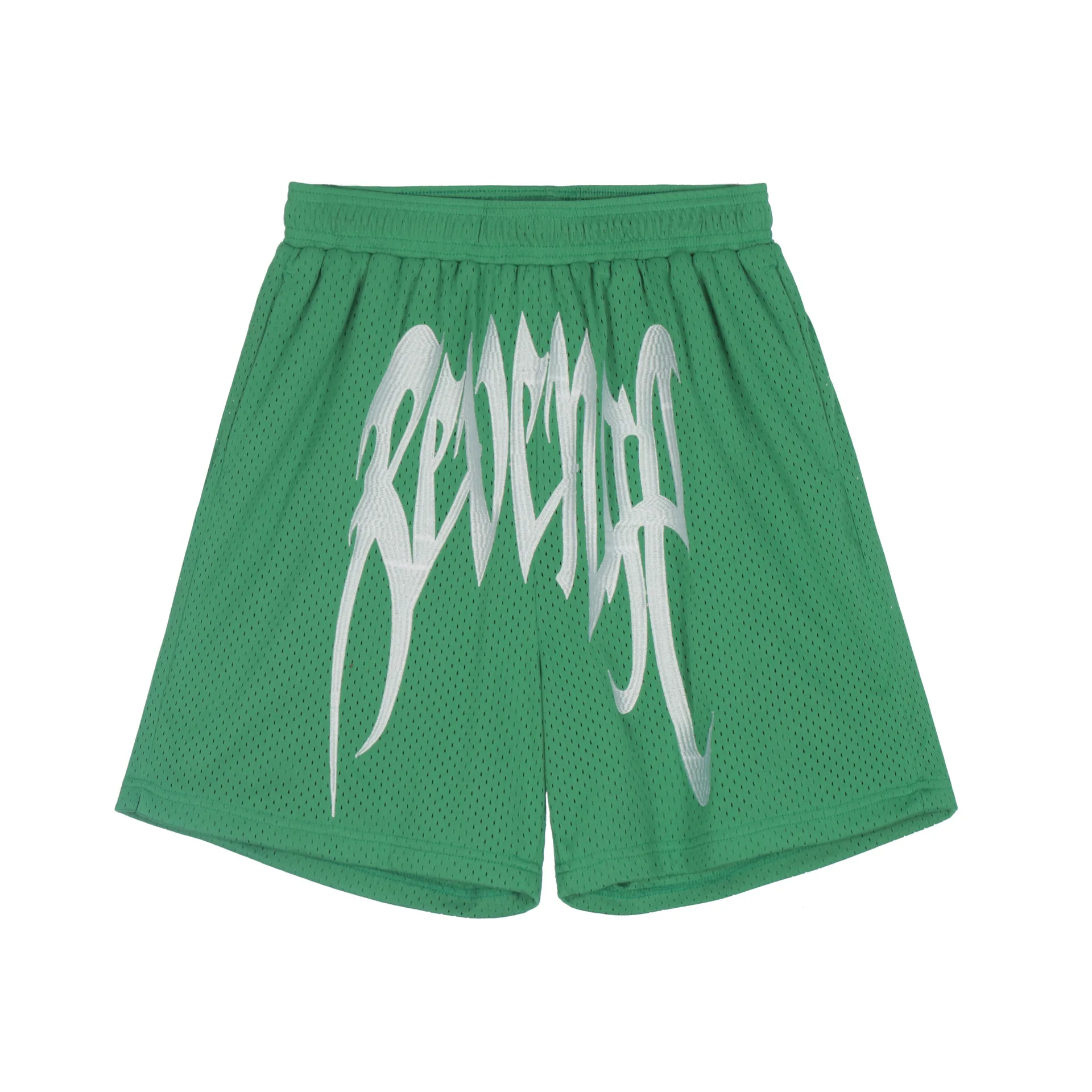 Custom Vintage Fitness Running 100% Cotton Men Sweat 3d Screen Foam Puff Print Gym Mesh Shorts With Drawstring