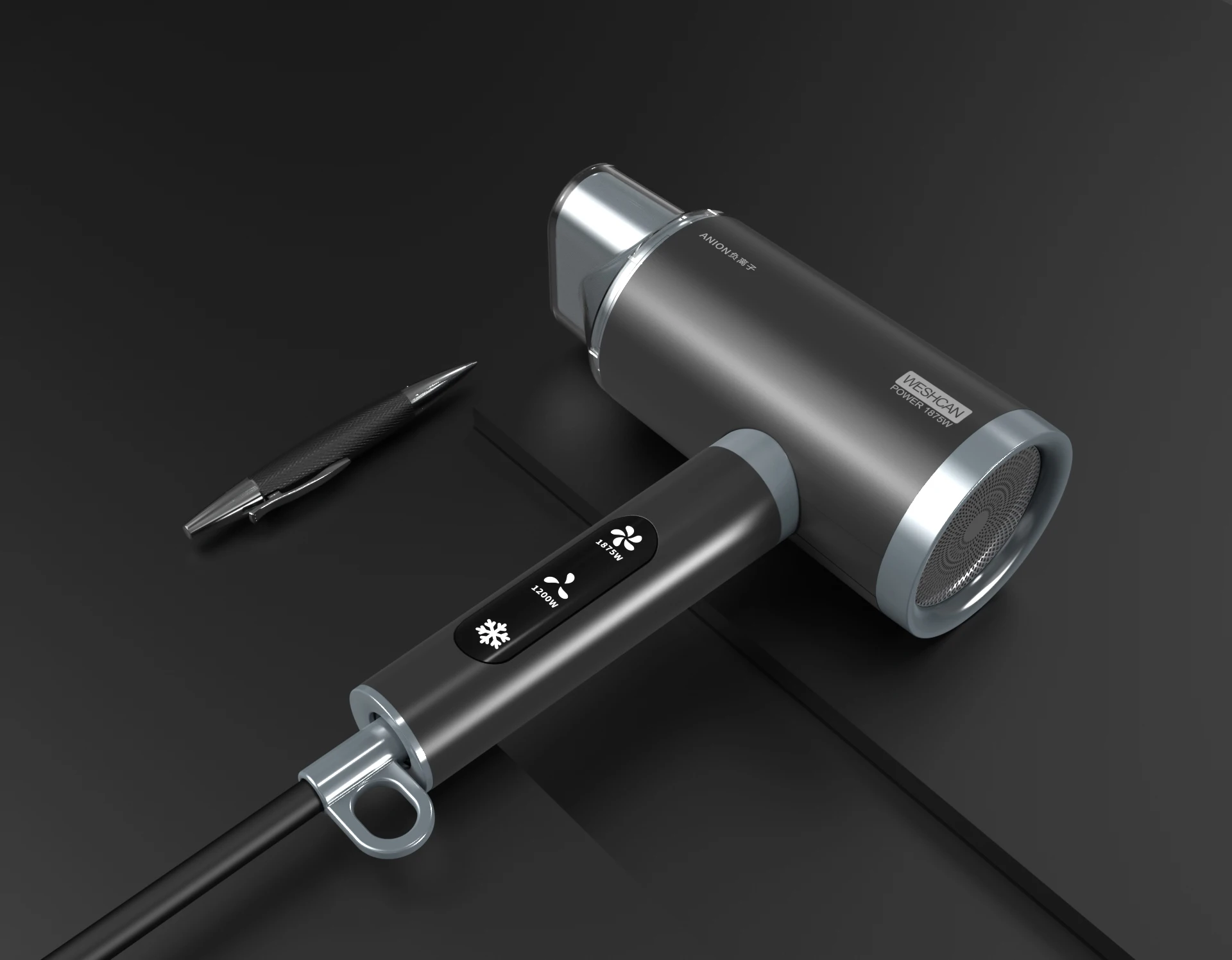 WESHCAN Portable Professional Hair Dryer Wholesale LED Display Touch Sensor Screen Hair Blow