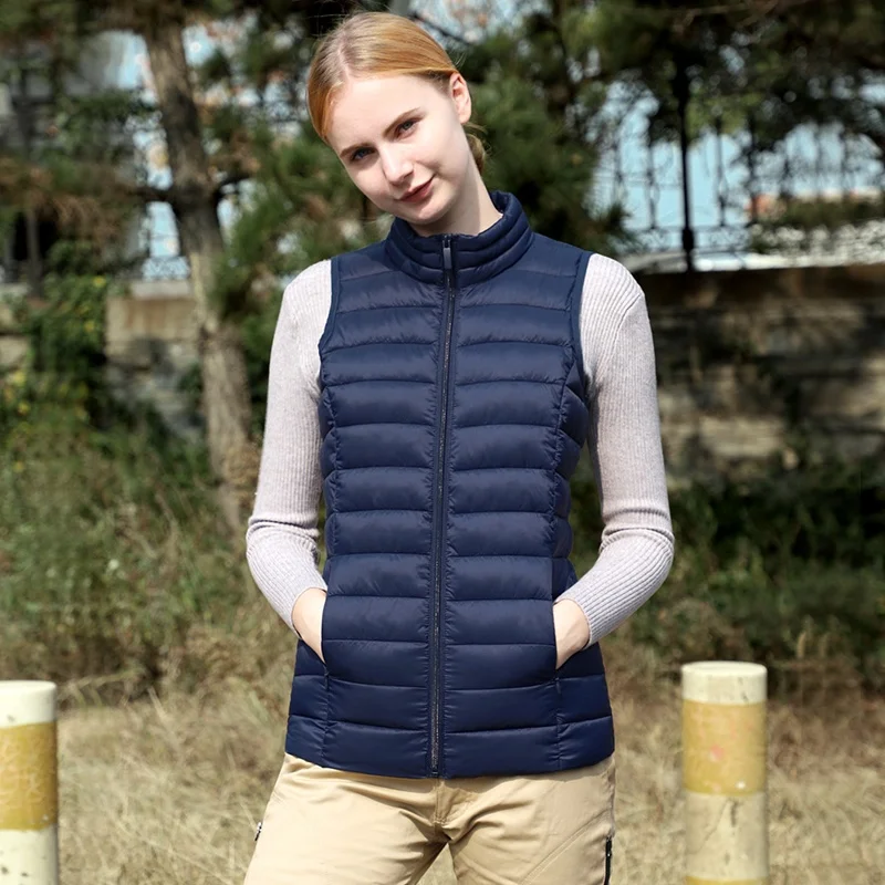 
Winter Warm Women Gilet Lightweight Outdoor Sleeveless Puffer Waistcoat High Quality Windproof Down Vest 