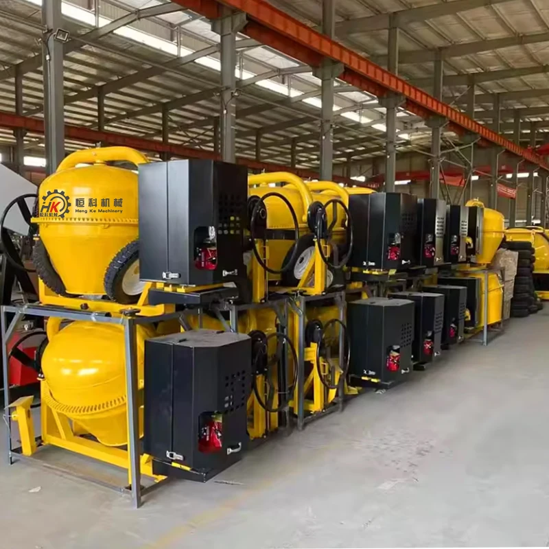 Portable 350L 400L 500L 4-wheel mobile gasoline diesel concrete cement mixer factory direct sales