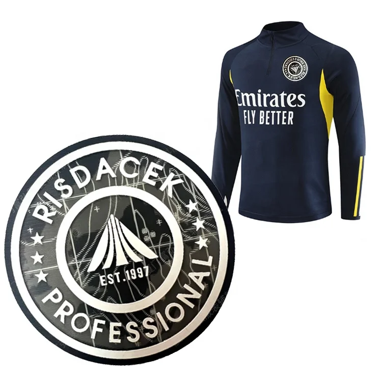 Custom Transfer Label Eco-Friendly New Design Iron on 3d Football logo TPU Rubber logo 3d Silicone Embossed Garment Patch