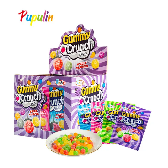 Wholesale Sour Snacks sweet fruit Gummy Candy Sour Sweet 3D Hard Gummy Candy Soft Candy