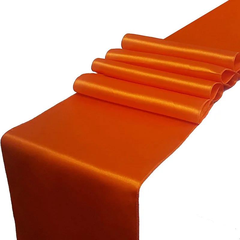 Luxury Decorative Wedding Party Banquet Satin Polyester Gold Table Runner For Wedding Decoration