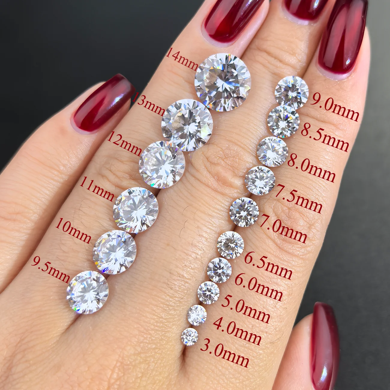 High quality 3mm 4mm 5mm 6.5mm 8 Hearts 8 Arrows Moissanite Super White D VVS round loose diamond moissanite for Ring Jewelry