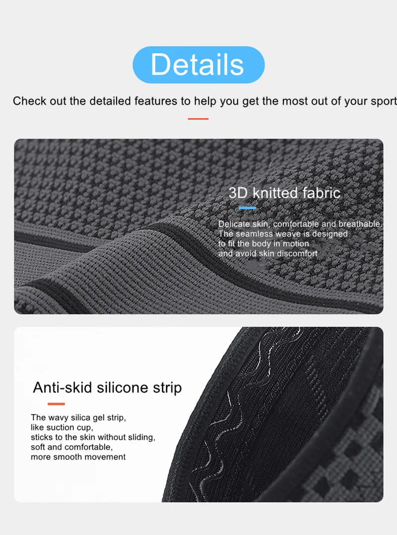 Knee Brace for Running Hiking Arthritis Joint Pain Relief Knee Compression Sleeve for Men Women Knee Support