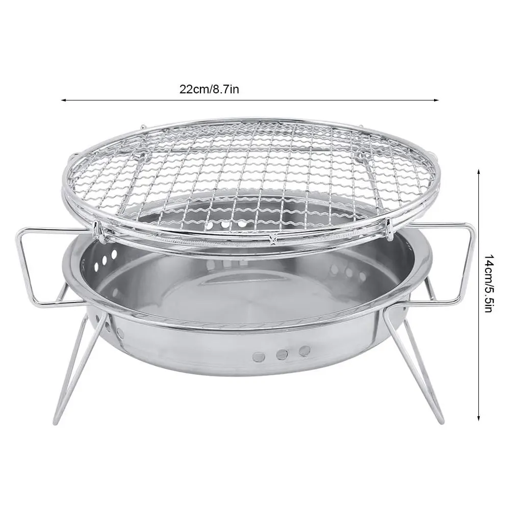 Stainless Steel BBQ Grills Folding Shelf Charcoal Grill Portable Outdoor Picnic DIY Meats Shrimp Barbecue Grill BBQ Tools