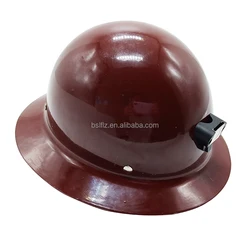 Fiberglass Plastic Electric Safety Helmet Full Brim Hard Hat Ratchet Fas-Trac Bump Cap Construction Industrial American Brown