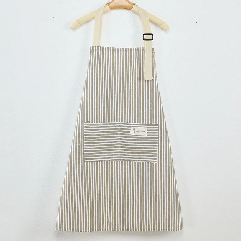 Custom Cooking Logo Waiter Apron Cotton  Linen Women Cotton Apron Customize Kitchen Apron With Logo