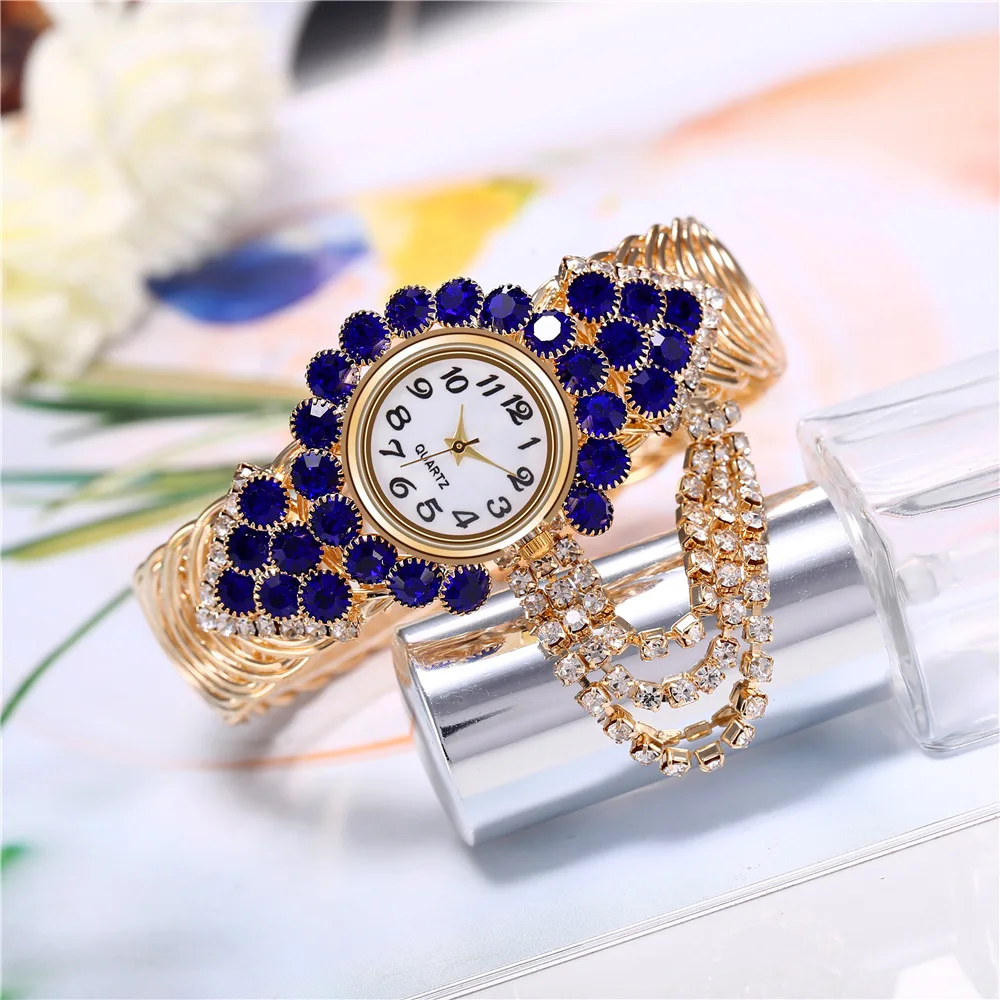 Women Watches   Brand Luxury Rhinestone Bracelet Watch Ladies Wristwatch  Watch for Women Clock