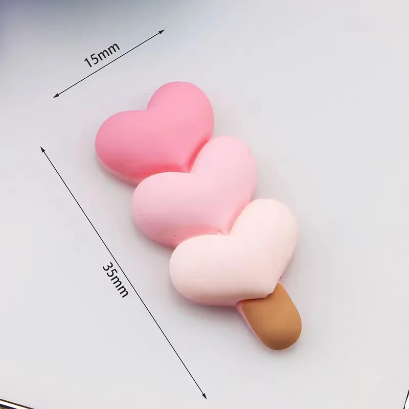 New Gradient Color love heart shape charms for phone case jewelry DIY refrigerator magnet hair bow accessories decorations