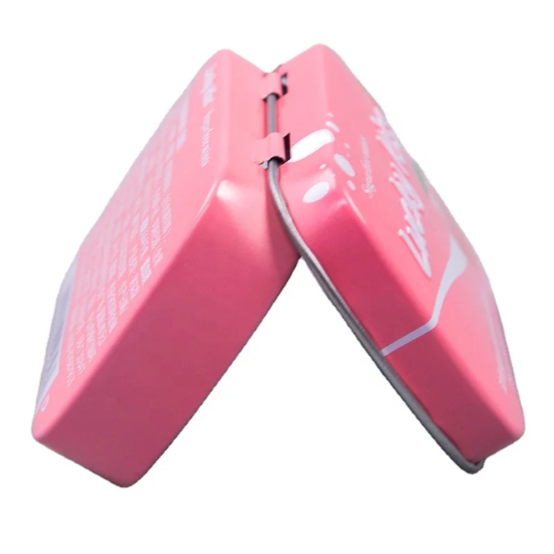 Металлическая жестяная банка для конфет с принтом на заказ, безопасная для еды, прямоугольная жестяная банка для мяты