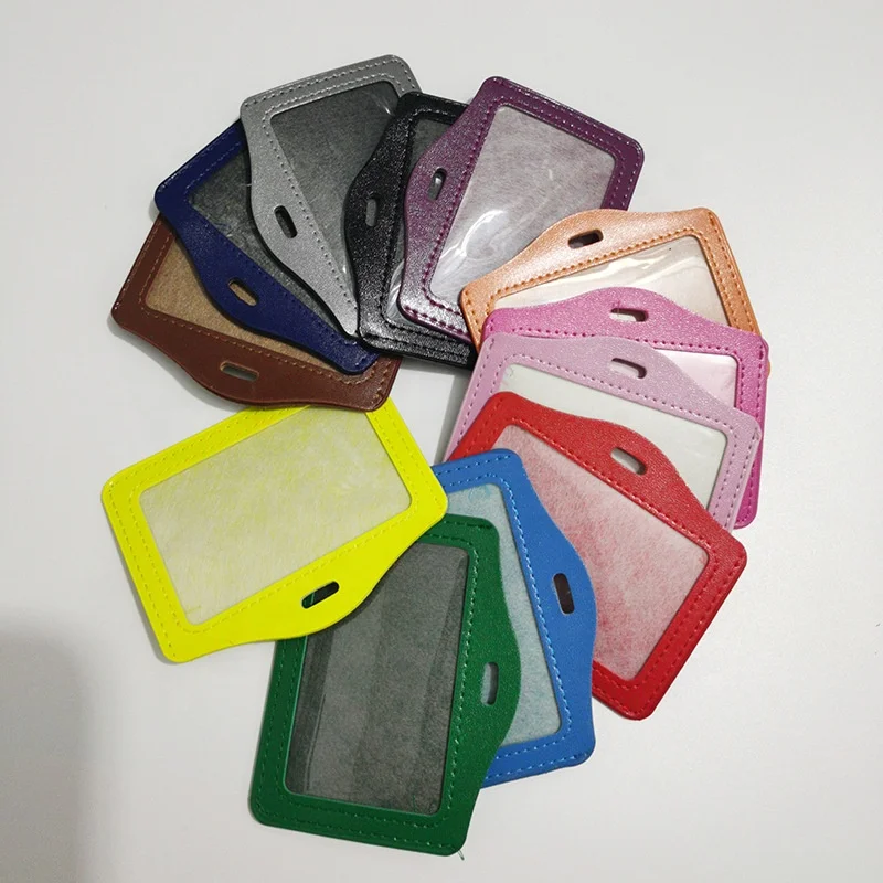 
Colorful hot pu leather name card holder with badge reel yoyo 