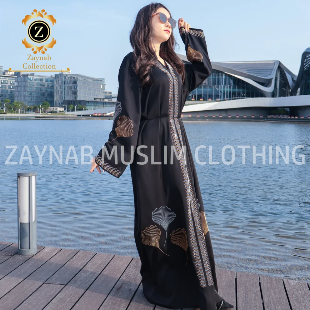 Zaynab Dubai Abaya New Saudi Arabia Designs Femmes Robe Musulmane Dubia Dress Abaya Women Muslim Dress Dubai Abaya