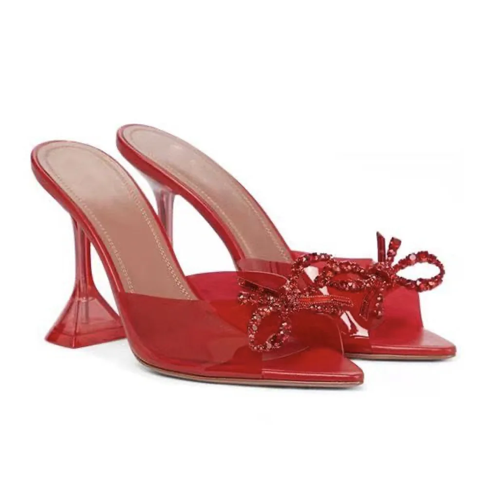 Dropshipping shoes high heel sandals for women and ladies PVC clear slide heels