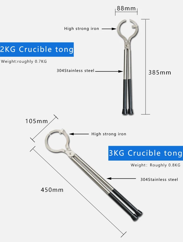 Forceps Melting Furnace Pliers Casting Jewelry Tools Tong  For Graphite Crucible