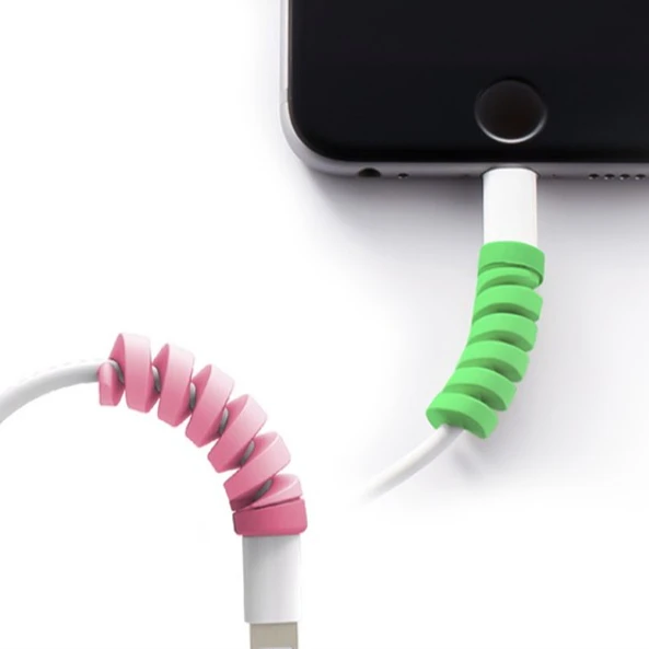 PUJIMAX hot sale spiral silicone protector winder protection tube for data wire computer line etc equipment cables 6pcs/Pack