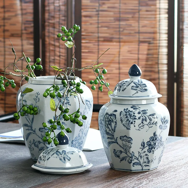 High Quality Antique Blue and White Chinese Ginger Jars for Home Decor