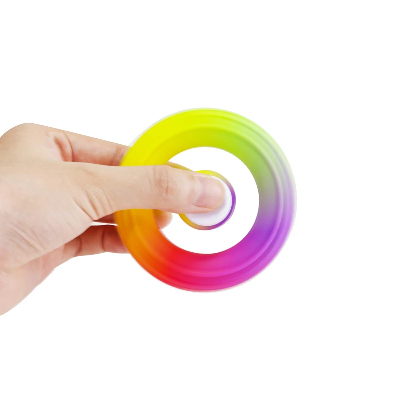 New Fluorescent Hand Grip Exerciser Strengthener Silicone Grip Ring Decompression Fidget Spinner Toys