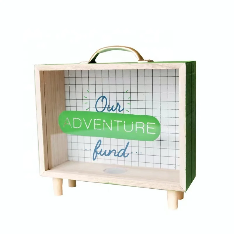 Low price Travel Fund Box Vacation Fund  Savings Box Suitcase Wooden Money Box Wood Bank Coin for Adults Travel Vacation