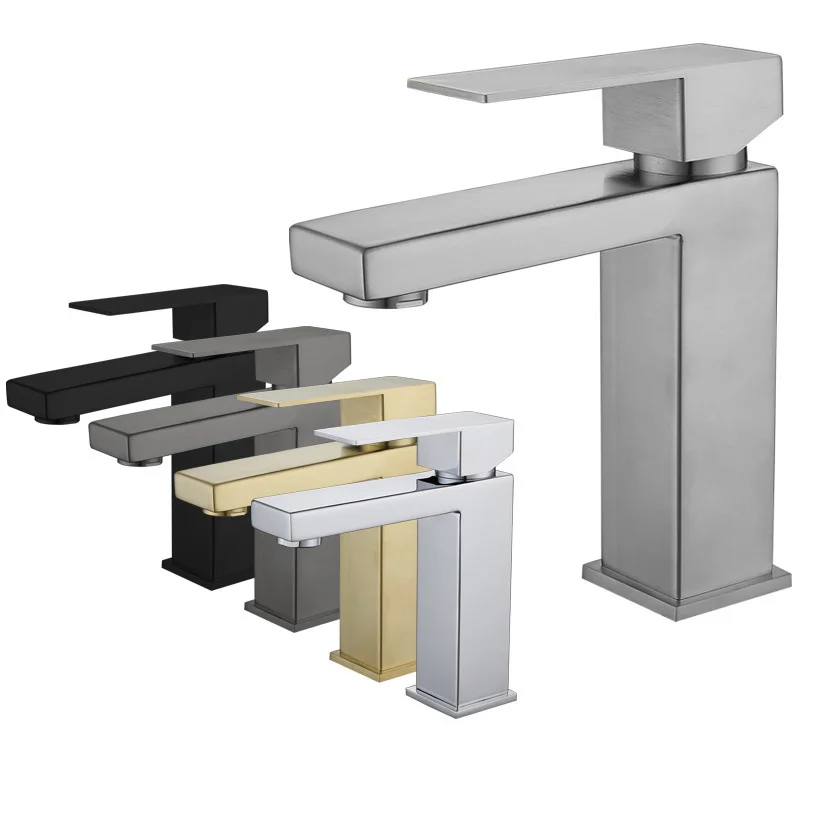 Luxury Antique Brass Single Handle Hot Cold Water Mixer Tap 304 Stainless Steel Matte Black Bathroom Sink Basin Faucet