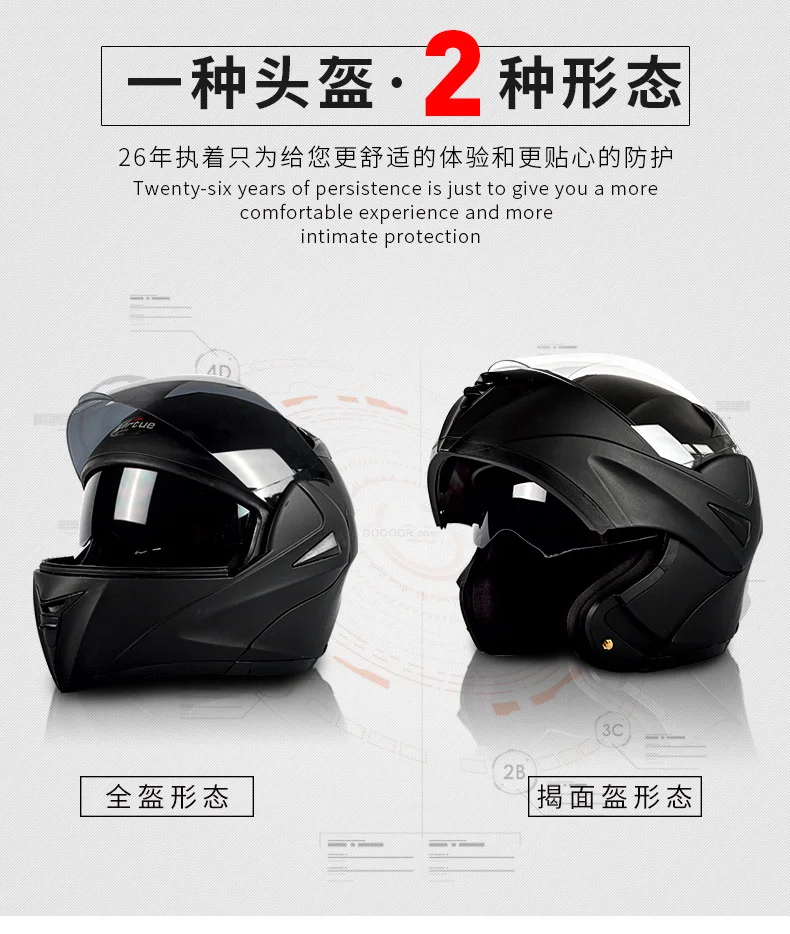 China Casco Para Moto Manufacturer Wholesale Ece Approved Predator Modular Motorcycle Full Helmet