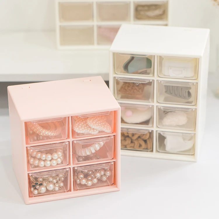 6-grids PS Factory wholesale Household products desktop storage plastic Jewelry storage box Stationery storage box for sale