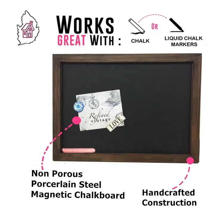 11x17 18x22 inch antique magnetic porcelain decorative wall chalkboard for coffee bar home decor and hotel