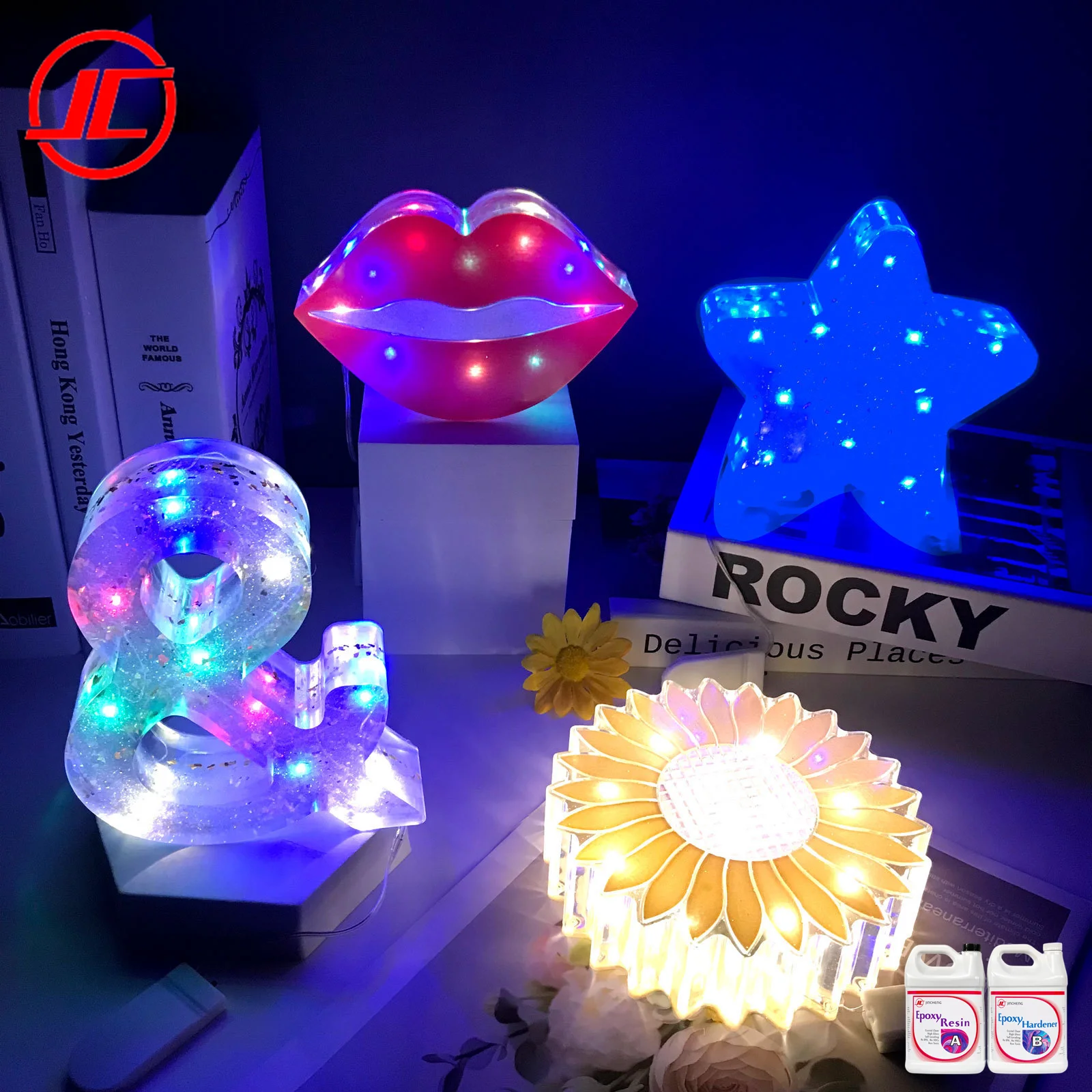 OEM Clear Custom Epoxy Resin Lamps / Epoxy Resin Making Led Light