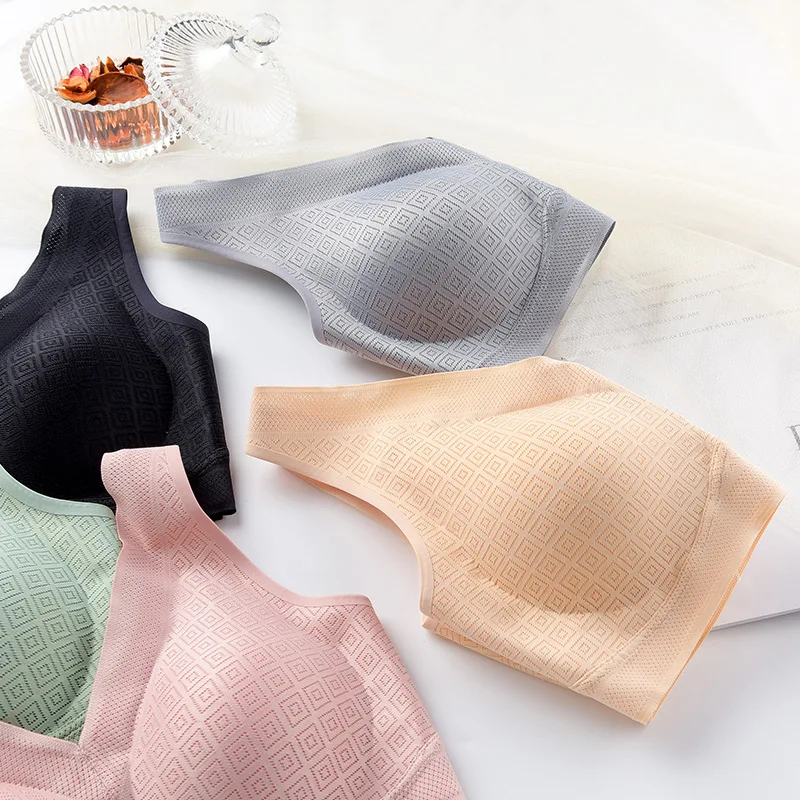 New style beauty lace latex invisibles sleep vest style underwear shakeproof breathable seamless bra