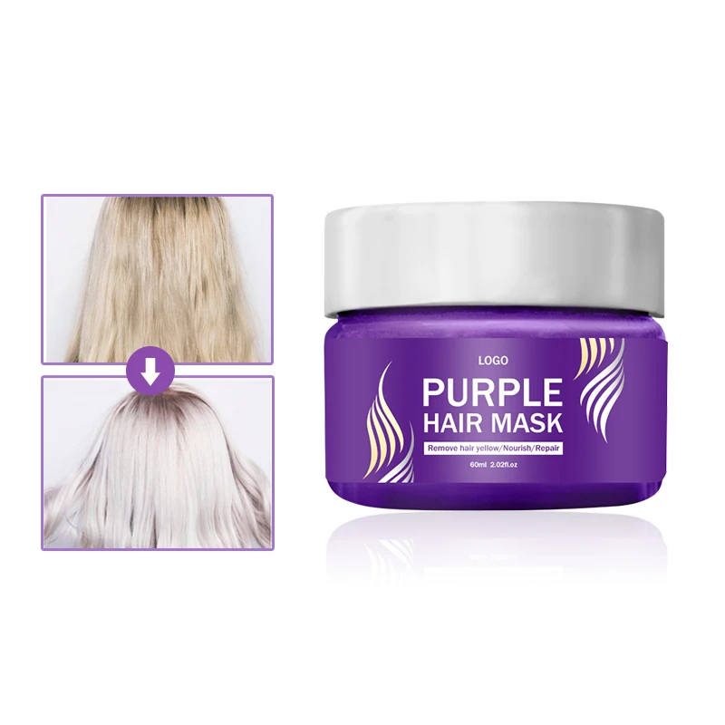 Private Label Professional Blonde Purple Hair Mask Deep Repairing Dry Damaged Hair Purple Hair Mask
