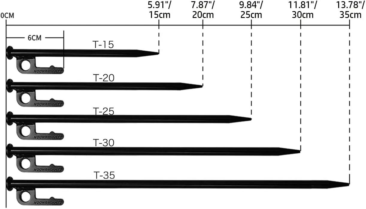 High Strength Steel Tent Pegs Stake Black Steel Tent Nail Camping Stakes Pegs Heavy Duty Ground Nail