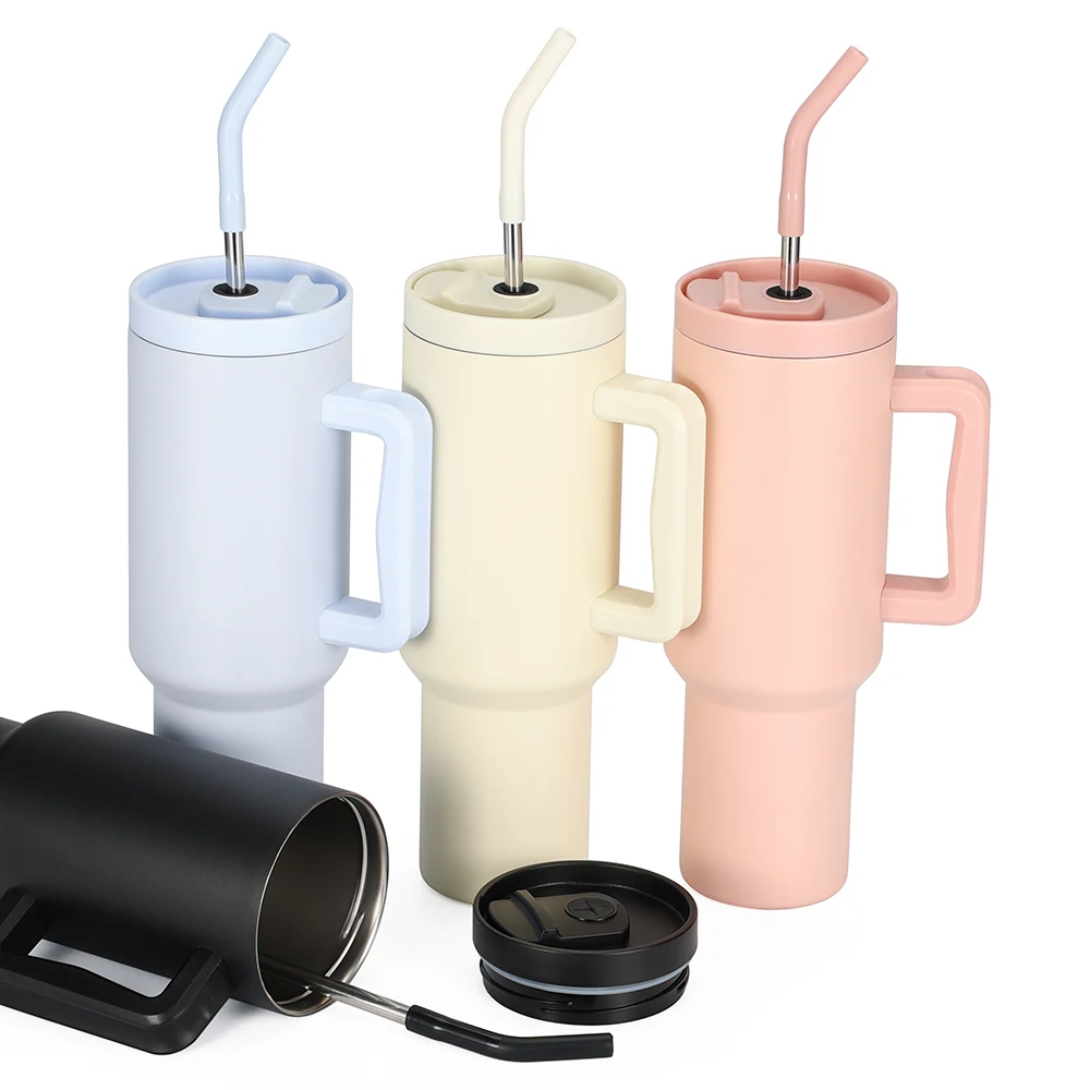 Sports 40oz 1200ml New Stainless Steel Insulated Travel Tumbler Leakproof  With Stainless Steel Straw