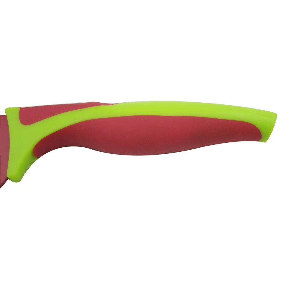 Red Color Non-Stick Knife Set with Universal Knife Block