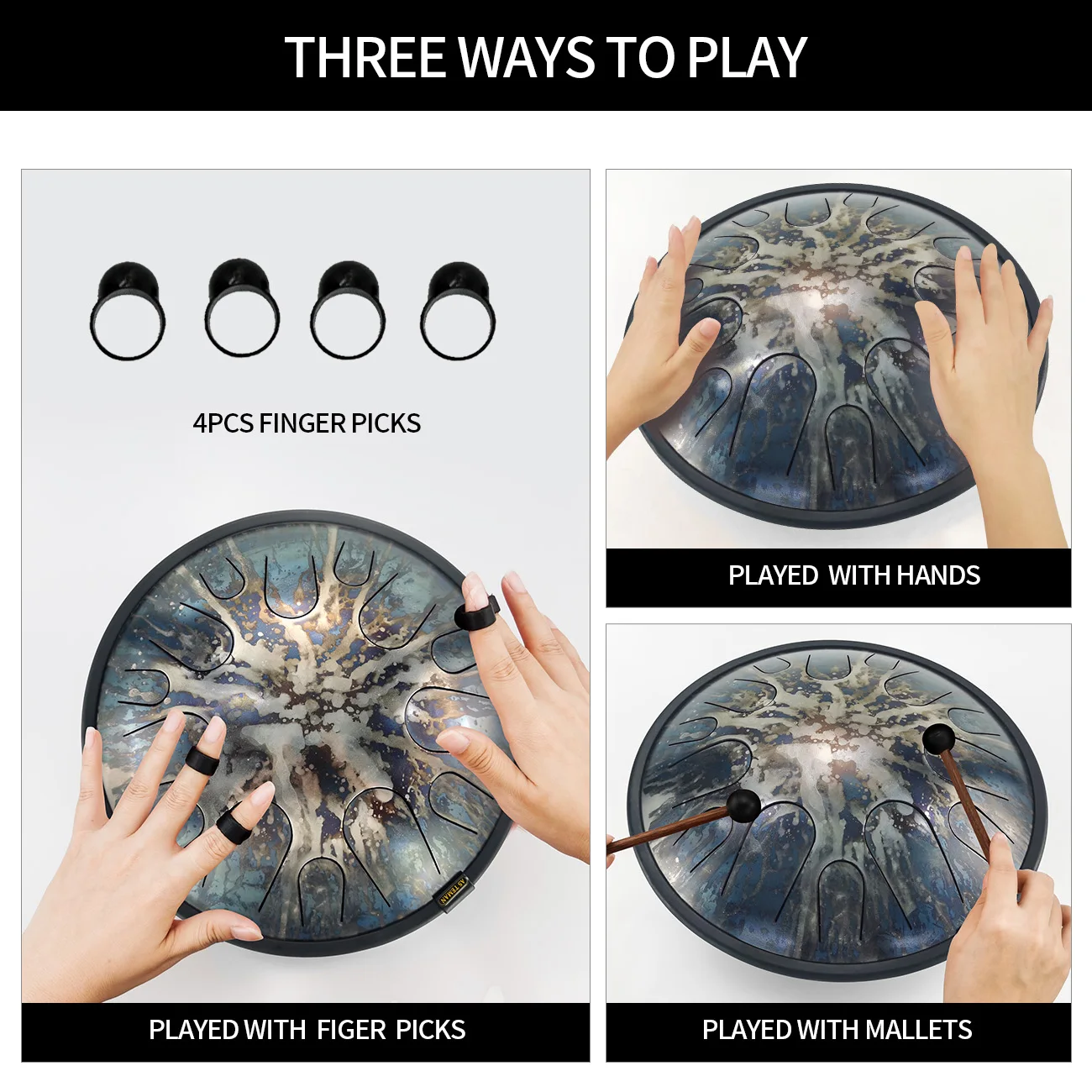 ASTEMAN Steel Tongue Drum Universe series Starlight 14 inch 14 tone C key