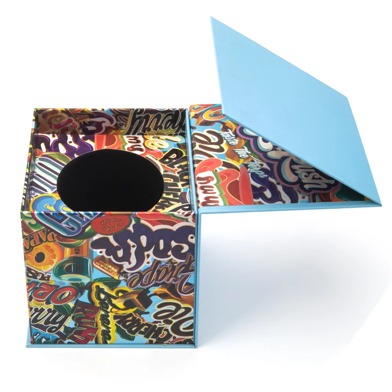 custom logo small business Flip-top surprise mystery electronics magnetic  candy perfume gift paper packaging box