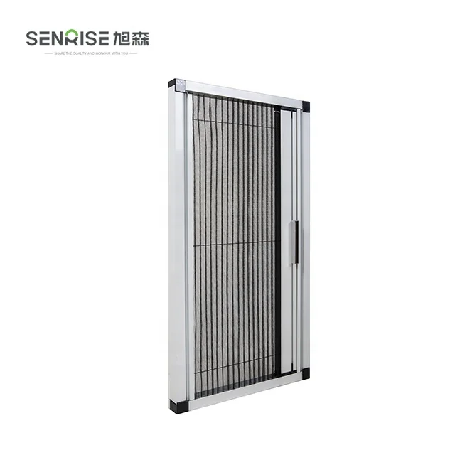 Aluminum alloy frame mosquito net  Double folding Retractable screen door with Flyscreens
