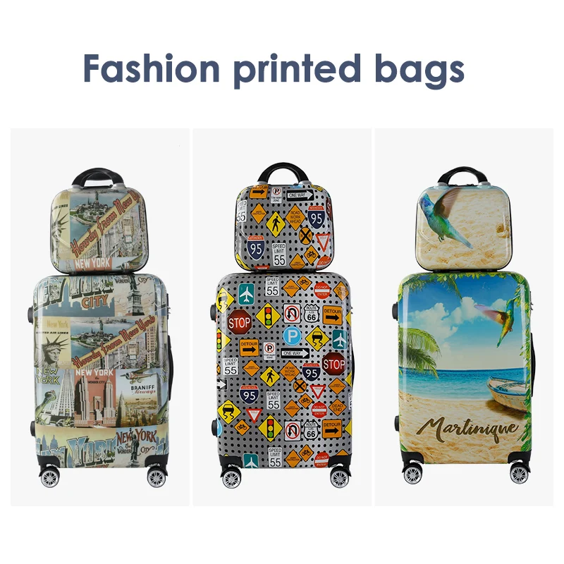Чемодан на колесиках с индивидуальным принтом, 6 шт., другие сумки для багажа и путешествий, модные наборы чемоданов на колесиках