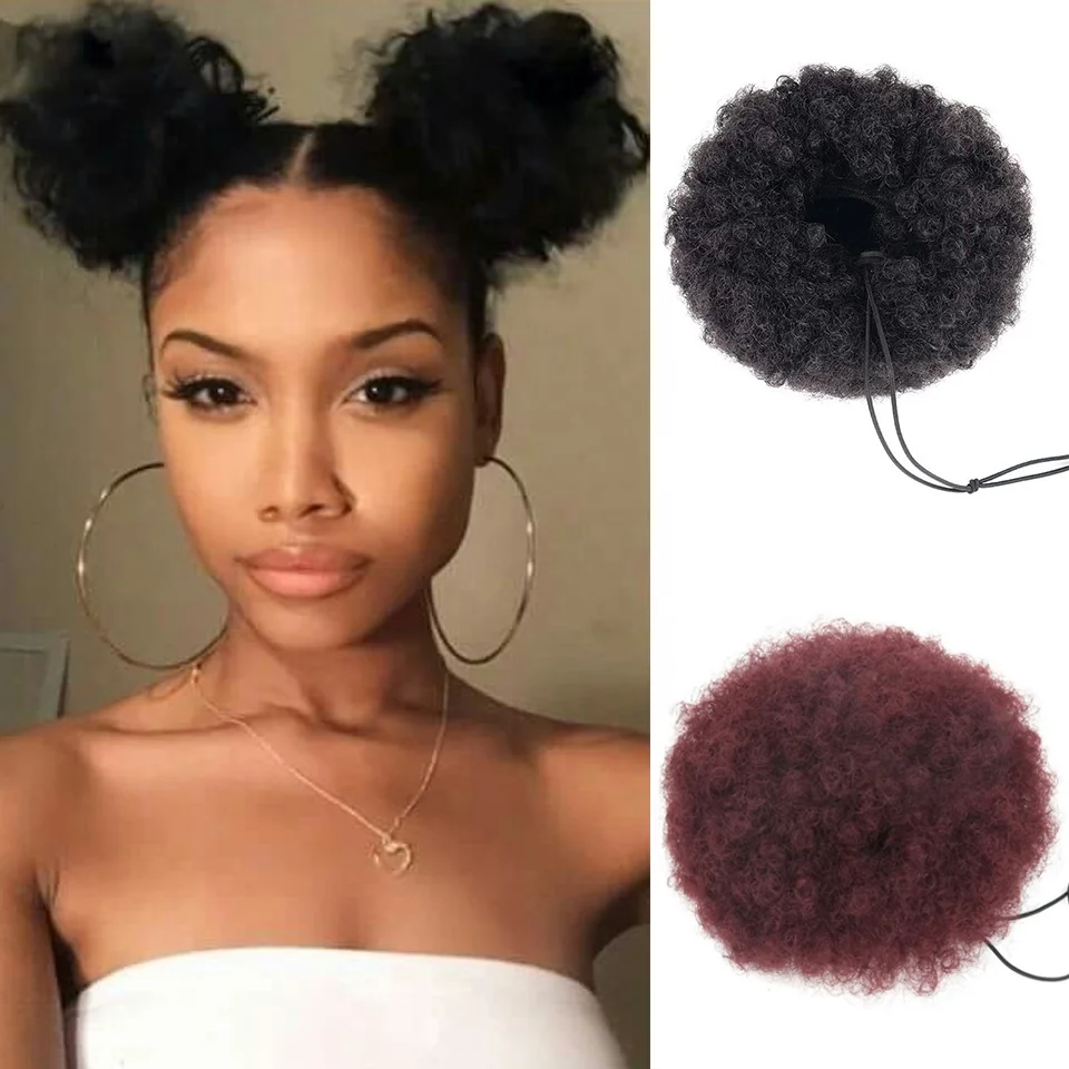 Афро-хвост MYSURE, афро-пуховик, афро пуховик с кудрявыми волосами, синтетический шиньон, пуховик для мариага, натуральный внешний вид, большой и маленький