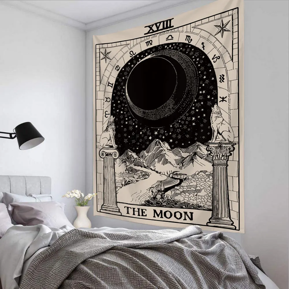 Ready to ship wholesale high quality the sun moon witchcraft astrology tarot tapestry
