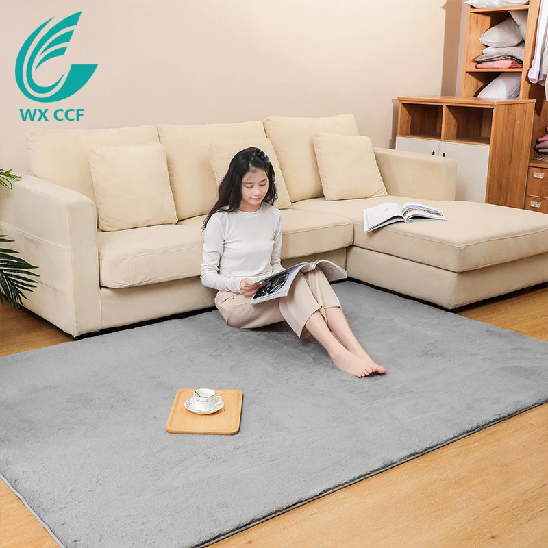 WXCCF Large size super soft polyester fluffy shaggy faux fur rabbit living room mat rug carpet
