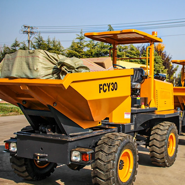 4WD 3-тонная Сочлененная гидравлическая система FCY30R Вращающийся Поворотный разгрузочный мини-самосвал для продажи