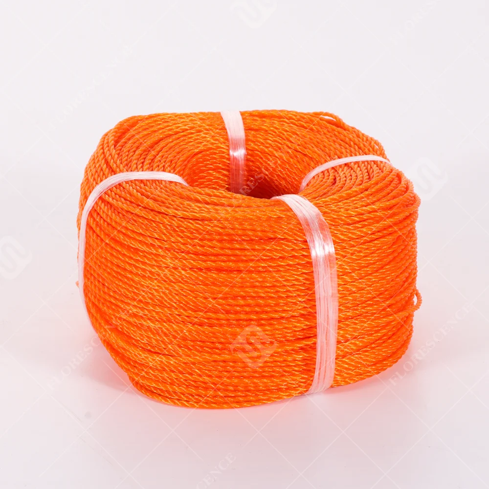 Recycled High Quality 2 4 8 16 mm Blue  Orange Green 3 Strand  PE Polyethylene  Rope  For Boat