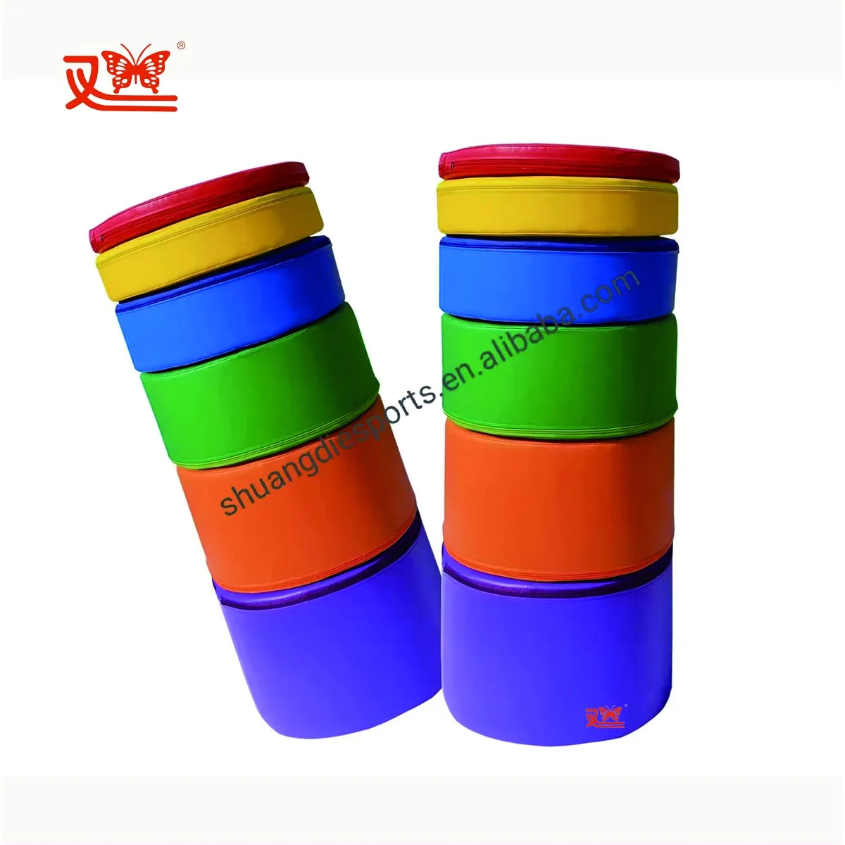 Colorful soft circular cushion kids soft play toys gymnastics equipment circular building blocks