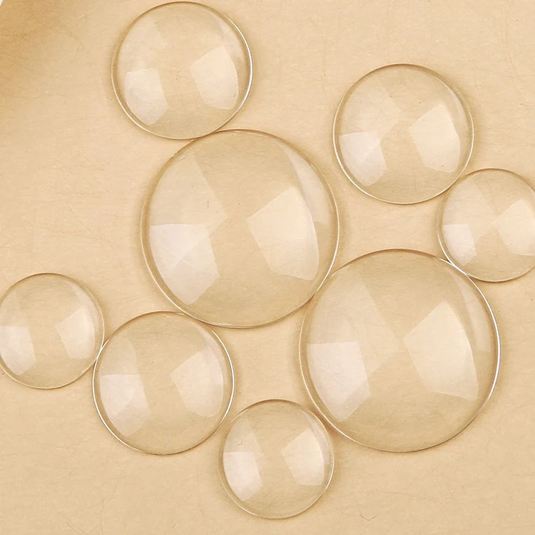 Good Quality 20mm Round Clear Transparent Glass Cabochons for Photos/Picture Clear dome glass cabochon magnifying