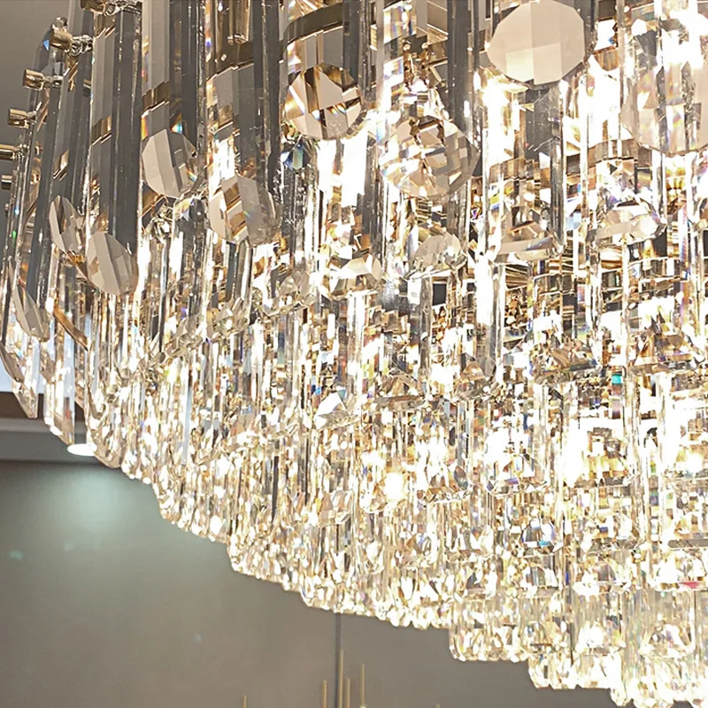 China modern led crystal chandelier ceiling mounted led light fixtures crystal luxury chandeliers