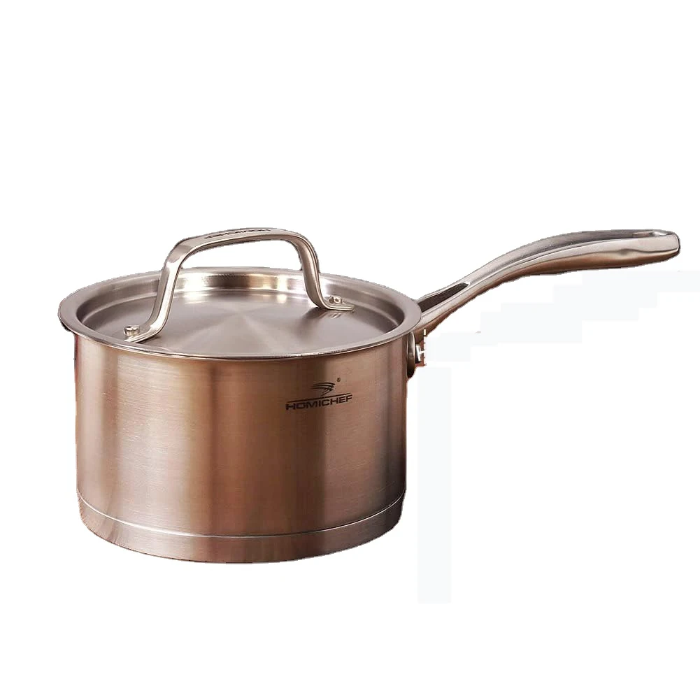 HOMICHEF Matte Polished NICKEL FREE Stainless Steel 1.75 QT(Quart) Sauce Pan/Sauce Pot with Lid