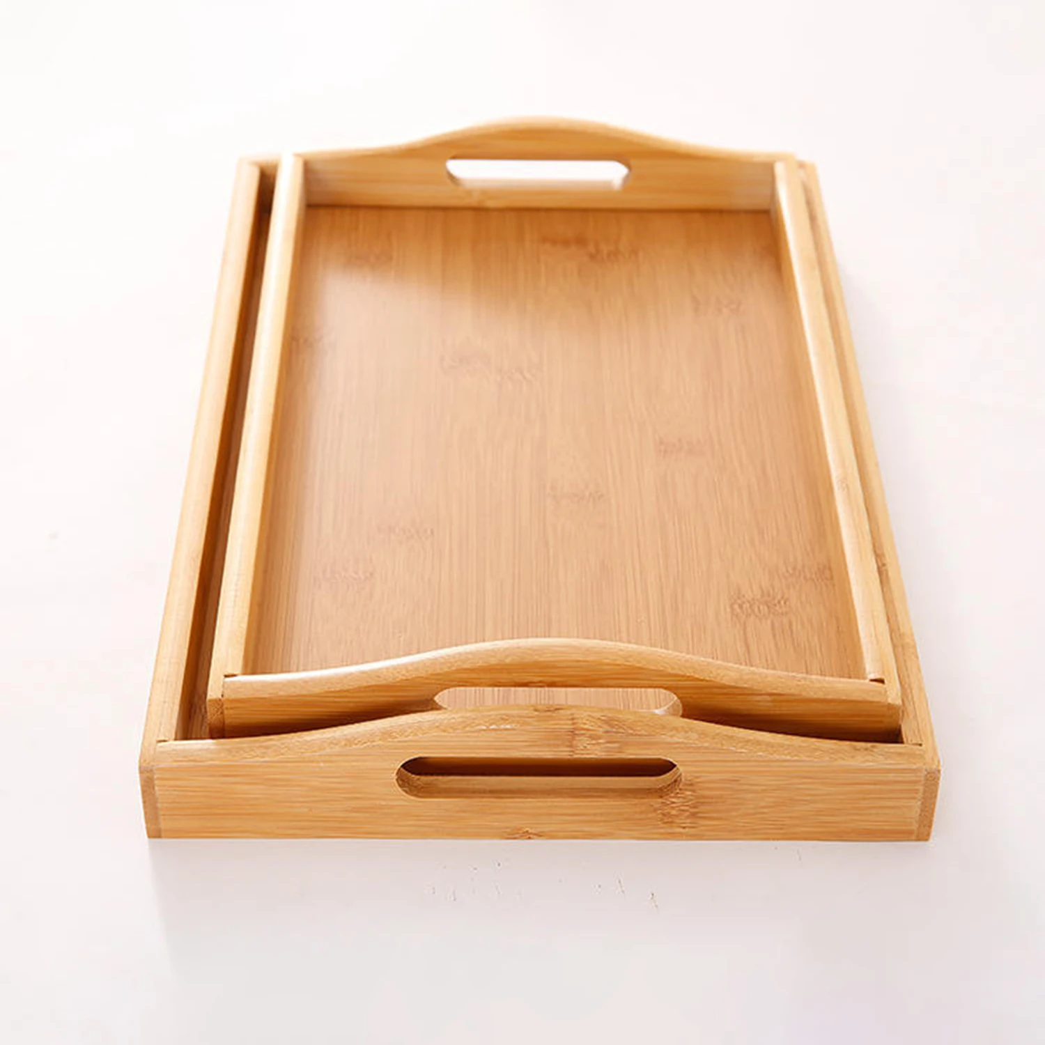 Bamboo Wooden Tray Household Solid Wood Rectangular Tea Tray Water Cup Tray